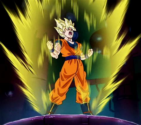 super saiyan 3 gif|goku turning super saiyan gif.